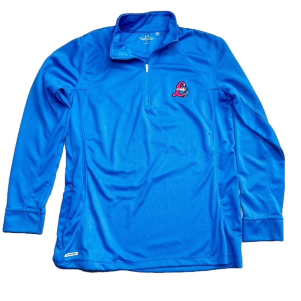 VANSPORT Performance Blue Long Sleeve Quarter Zip Pullover Shirt Size M